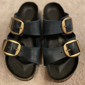 Birkenstock Arizona Big Buckle-Blue Oiled Leather